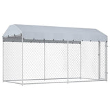 Outdoor Dog Kennel with Canopy Top 382x192x225 cm