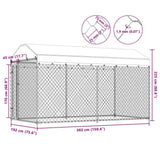 Outdoor Dog Kennel with Canopy Top 382x192x225 cm