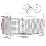 Outdoor Dog Kennel with Canopy Top 382x192x225 cm - Close-Up Angle
