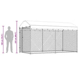 Outdoor Dog Kennel with Canopy Top 382x192x225 cm