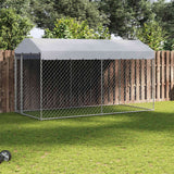 Outdoor Dog Kennel with Canopy Top 382x192x225 cm