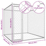 Outdoor Dog Kennel 193x193x185 cm - Rear View