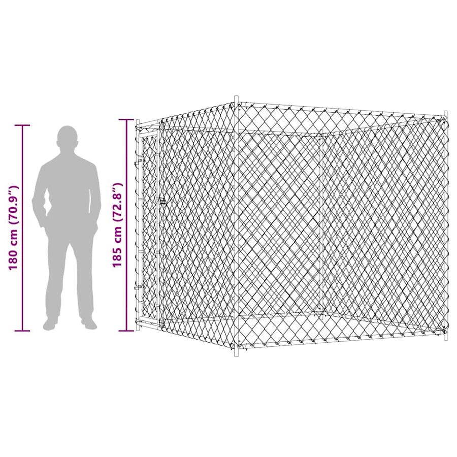 Outdoor Dog Kennel 193x193x185 cm