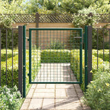 Fence Gate Steel 100x75 cm Green - Side View
