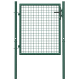 Fence Gate Steel 100x75 cm Green