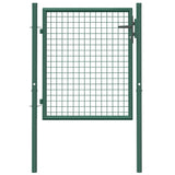Fence Gate Steel 100x75 cm Green - Top-Down View