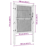 Fence Gate Steel 100x125 cm Green - Close-Up Angle