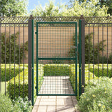 Fence Gate Steel 100x150 cm Green - Side View