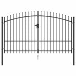 Fence Gate Woerden Double Door with Spike Top 299.5x224.5 cm