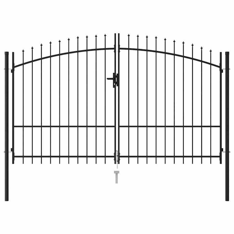 Fence Gate Woerden Double Door with Spike Top 299.5x224.5 cm