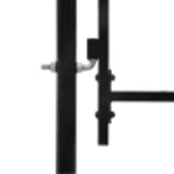 Fence Gate Double Door with Spike Top Steel 3x2 m Black - Top-Down View