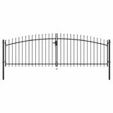 Double Door Fence Gate with Spear Top 400x175 cm - Front View