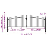 Double Door Fence Gate Woerden with Spear Top 400x174.5 cm