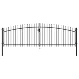 Double Door Fence Gate with Spear Top 400x200 cm - Front View