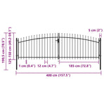 Double Door Fence Gate Woerden with Spear Top 400x199.5 cm