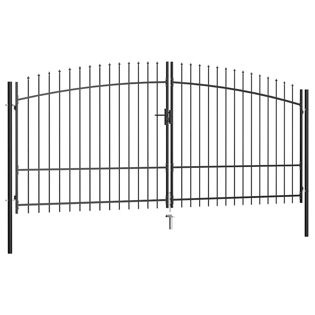 Double Door Fence Gate with Spear Top 400x225 cm