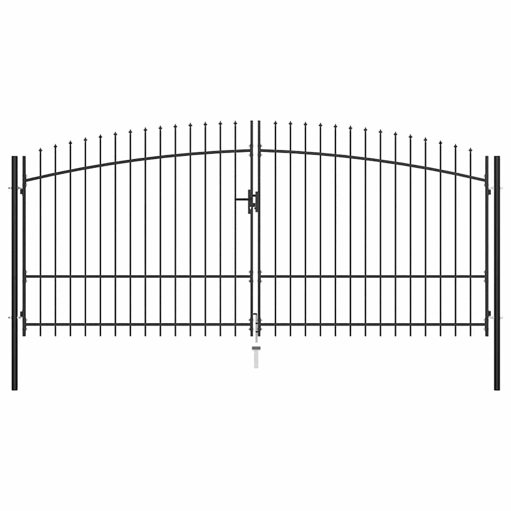 Double Door Fence Gate Woerden with Spear Top 400x224.5 cm