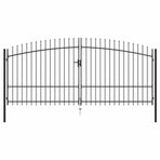 Double Door Fence Gate Woerden with Spear Top 400x224.5 cm