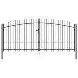 Double Door Fence Gate with Spear Top 400x225 cm - Front View