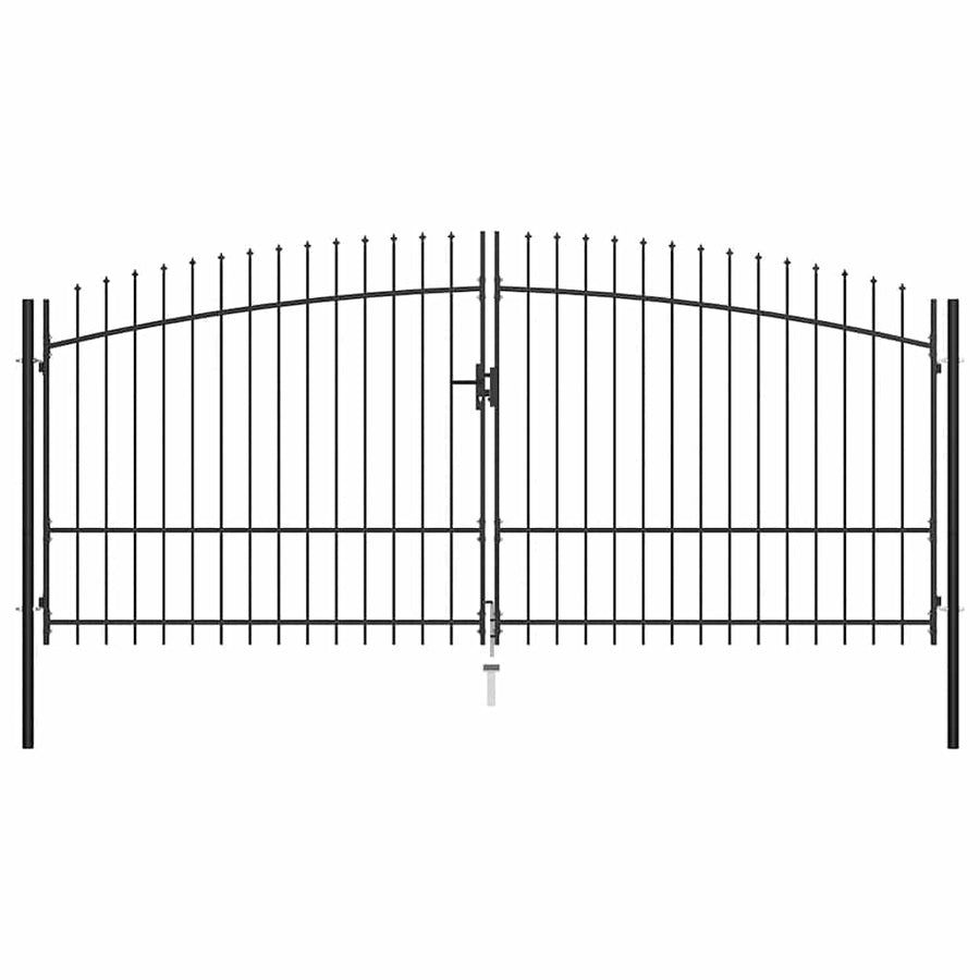 Double Door Fence Gate Woerden with Spear Top 400x224.5 cm