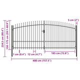 Double Door Fence Gate Woerden with Spear Top 400x224.5 cm