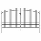 Double Door Fence Gate with Spear Top 400x248 cm - Front View