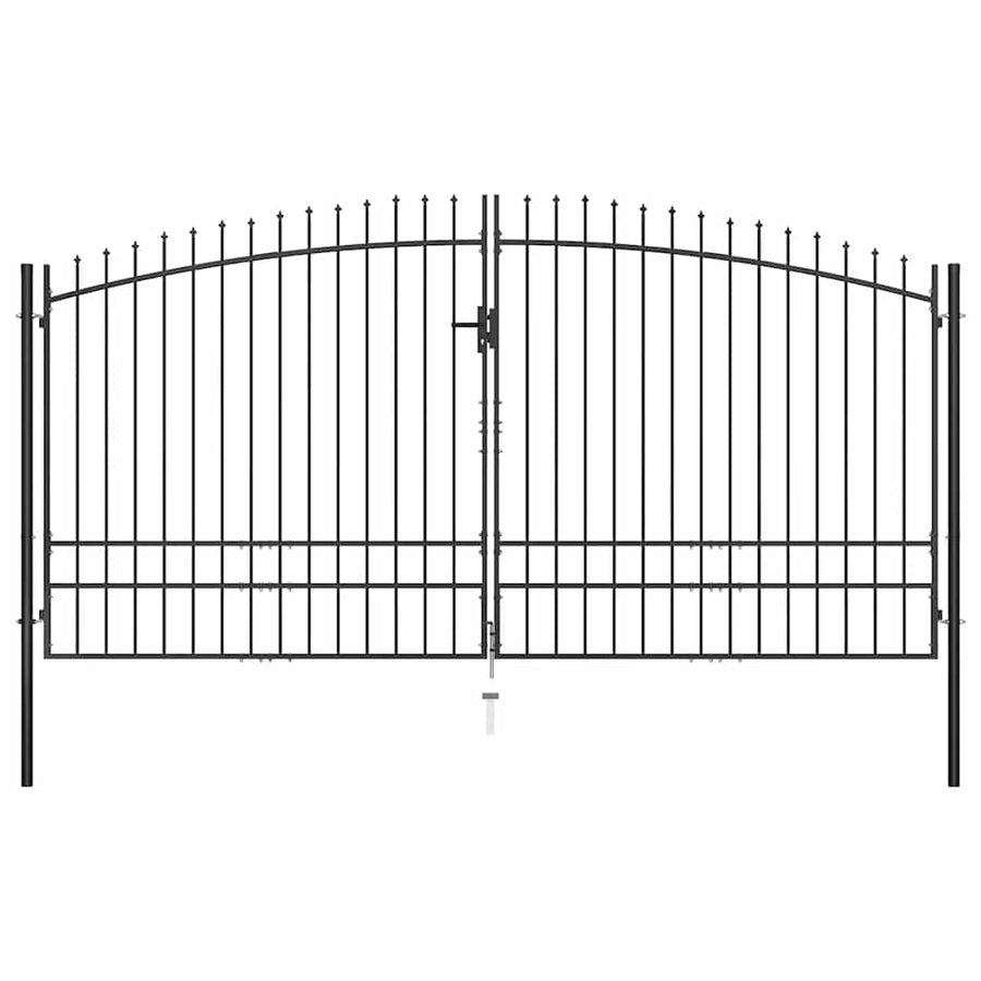 Double Door Fence Gate Woerden with Spear Top 400x249.5 cm