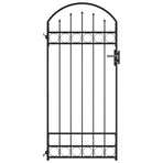 Fence Gate ASSEN with Arched Top Steel 89x200 cm Black