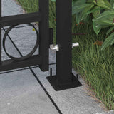 Fence Gate ASSEN with Arched Top Steel 89x200 cm Black
