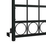 Fence Gate ASSEN with Arched Top Steel 89x200 cm Black