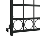 Fence Gate with Arched Top Steel 89x200 cm Black - Rear View