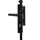 Fence Gate ASSEN with Arched Top Steel 89x200 cm Black