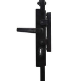 Fence Gate ASSEN with Arched Top and 2 Posts 105x170 cm Black