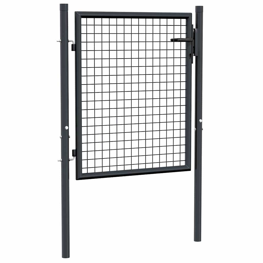 Mesh Garden Gate Galvanised Steel 100x75 cm Grey