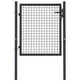 Mesh Garden Gate Galvanised Steel 100x75 cm Grey