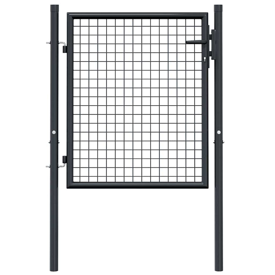 Mesh Garden Gate Galvanised Steel 100x75 cm Grey