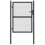 Mesh Garden Gate Galvanised Steel 100x125 cm Grey