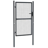 Mesh Garden Gate Galvanised Steel 100x150 cm Grey - Front View