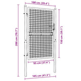 Mesh Garden Gate Galvanised Steel 100x150 cm Grey