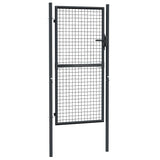 Mesh Garden Gate Galvanised Steel 100x175 cm Grey - Front View