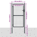 Mesh Garden Gate Galvanised Steel 100x175 cm Grey - Close-Up Angle