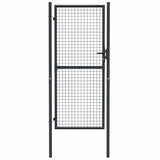 Mesh Garden Gate Galvanised Steel 100x200 cm Grey