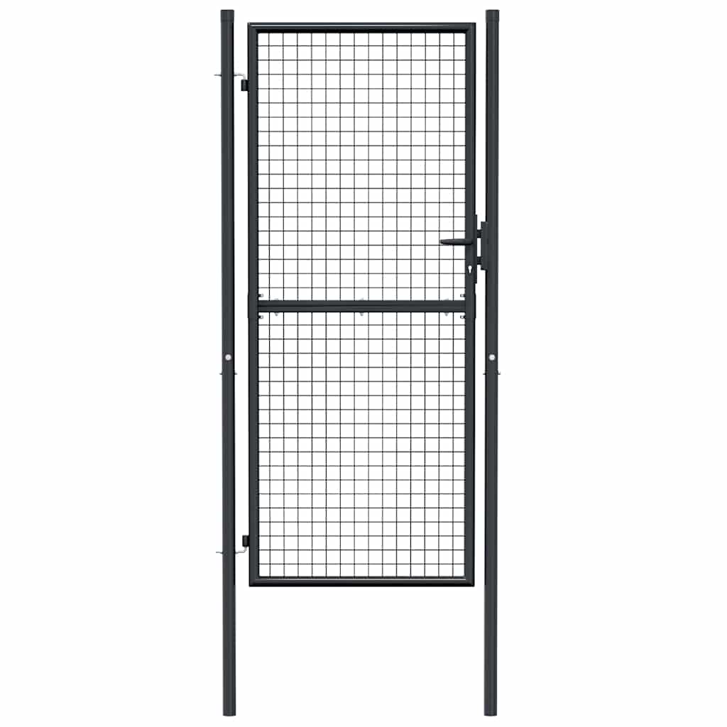 Mesh Garden Gate Galvanised Steel 100x200 cm Grey