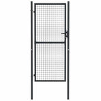 Mesh Garden Gate Galvanised Steel 100x200 cm Grey