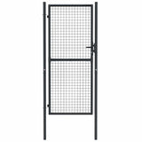 Mesh Garden Gate Galvanised Steel 100x200 cm Grey - Top-Down View