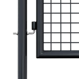 Mesh Garden Gate Galvanised Steel 100x200 cm Grey