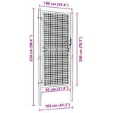 Mesh Garden Gate Galvanised Steel 100x200 cm Grey