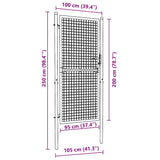 Mesh Garden Gate Galvanised Steel 100x200 cm Grey - Close-Up Angle