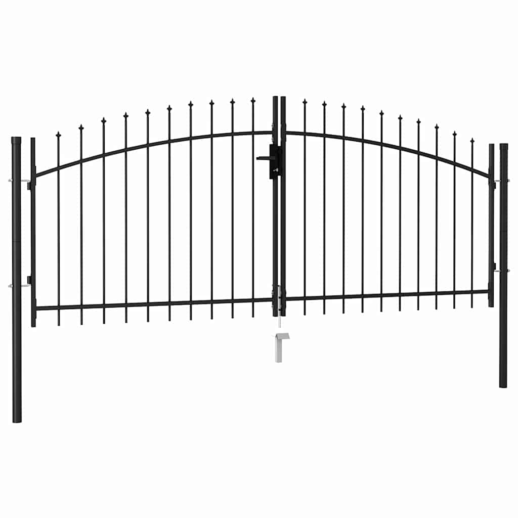 Fence Gate Woerden Double Door with Spike Top 299.5x174.5 cm