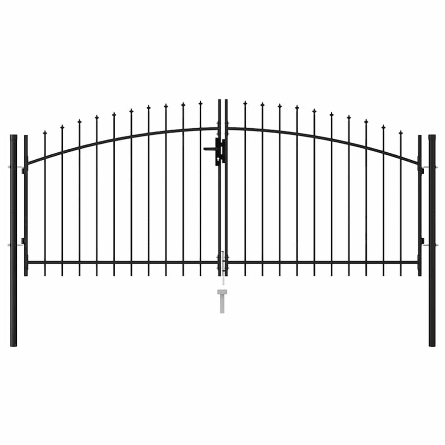 Fence Gate Woerden Double Door with Spike Top 299.5x174.5 cm